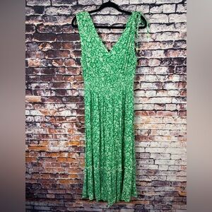 Devoted Green Floral Maxi Summer Flowy Lightweight Dress Sz L